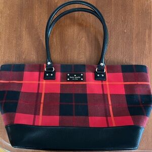 Kate Spade Oversize Red Plaid Tote